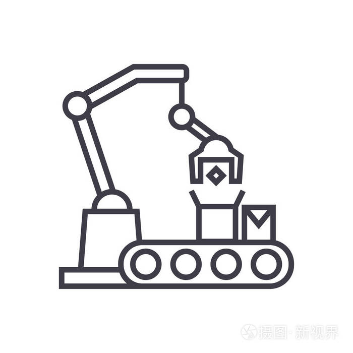 工業(yè)機(jī)器人標(biāo)志 矢量線繪制的創(chuàng)新與美學(xué)
